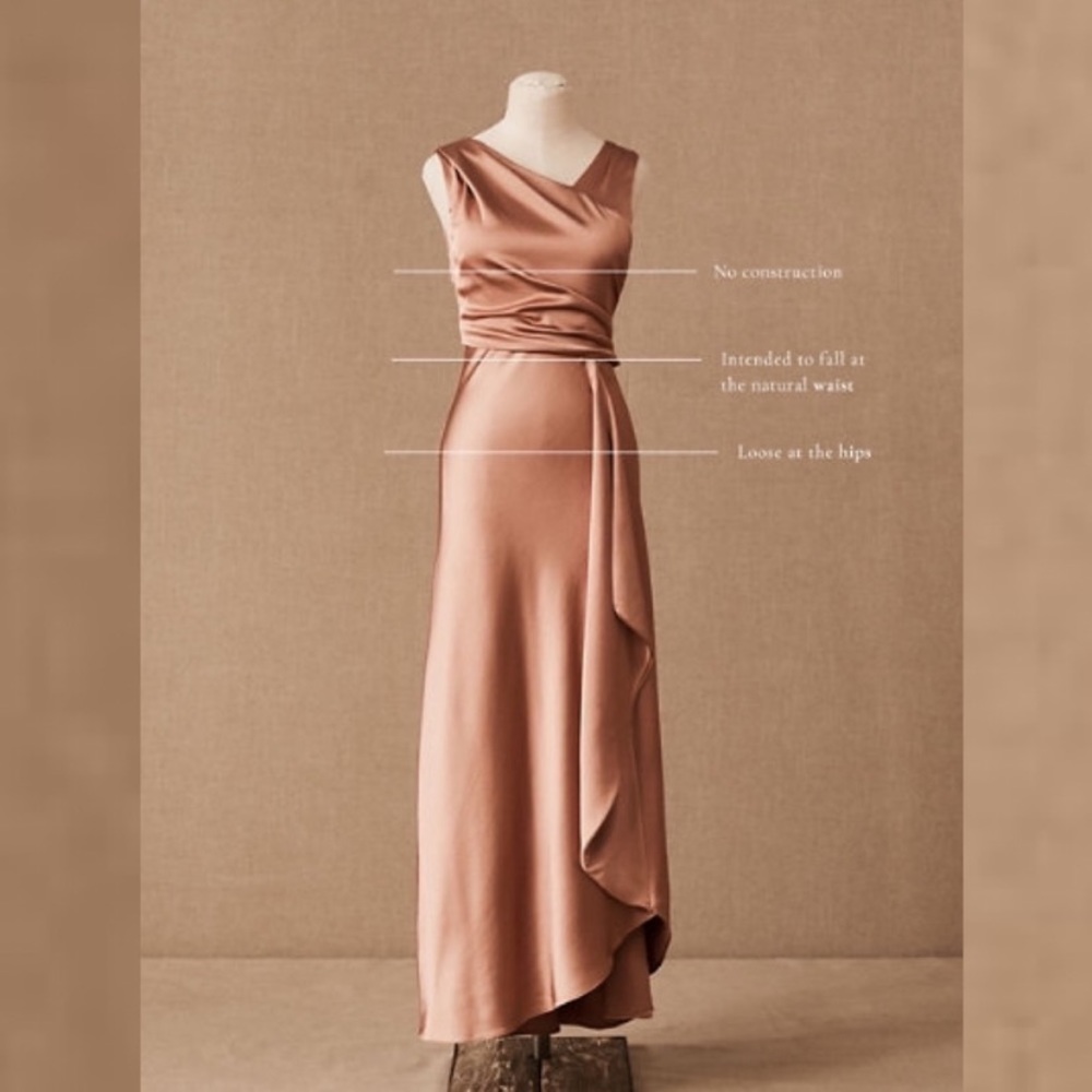 BHLDN Espen Satin Maxi Dress, NWT, Size 2, Sedona Sunset